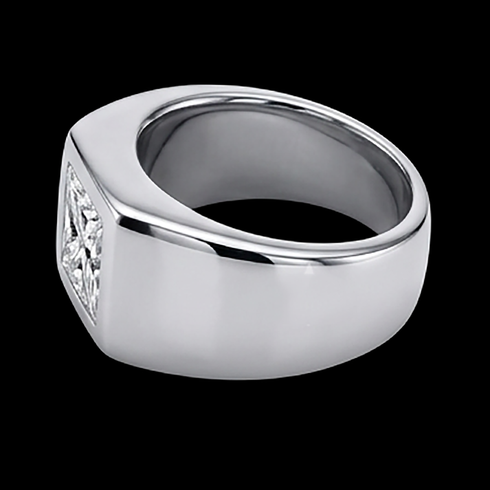 Men's Princess Cut Real Natural Earth Mined Diamond Ring