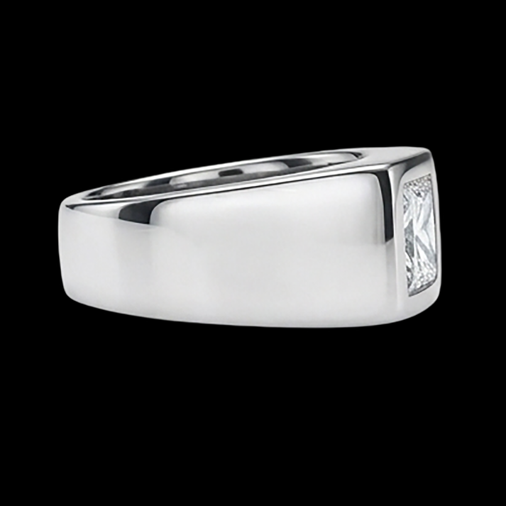 Men's Princess Cut Real Natural Earth Mined Diamond Ring