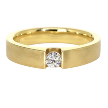 Men's Ring Yellow Gold 14K 0.75 Carats Tension Set Natural Earth Mined Diamond