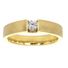 Men's Ring Yellow Gold 14K 0.75 Carats Tension Set Natural Earth Mined Diamond