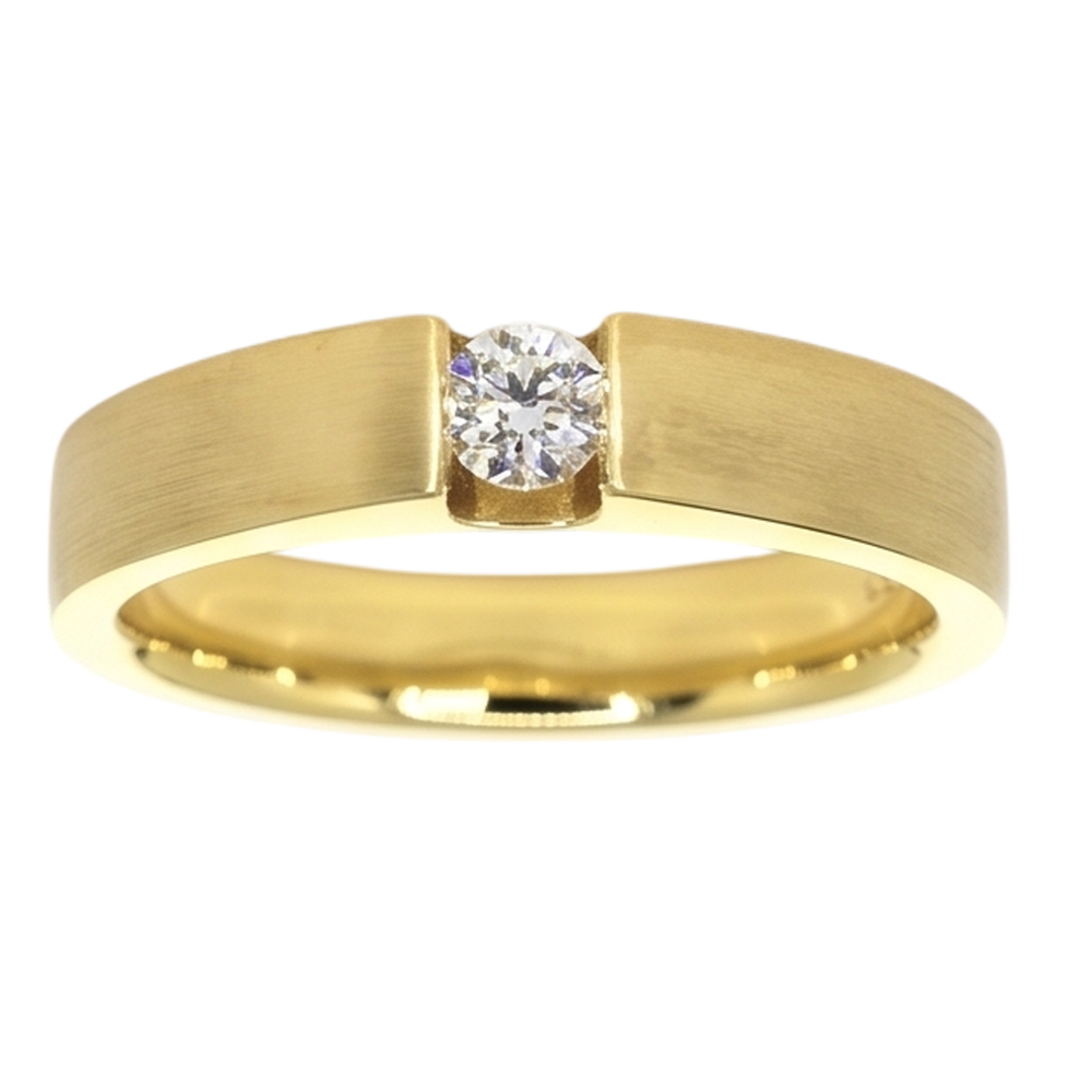 Men's Ring Yellow Gold 14K 0.75 Carats Tension Set Natural Earth Mined Diamond
