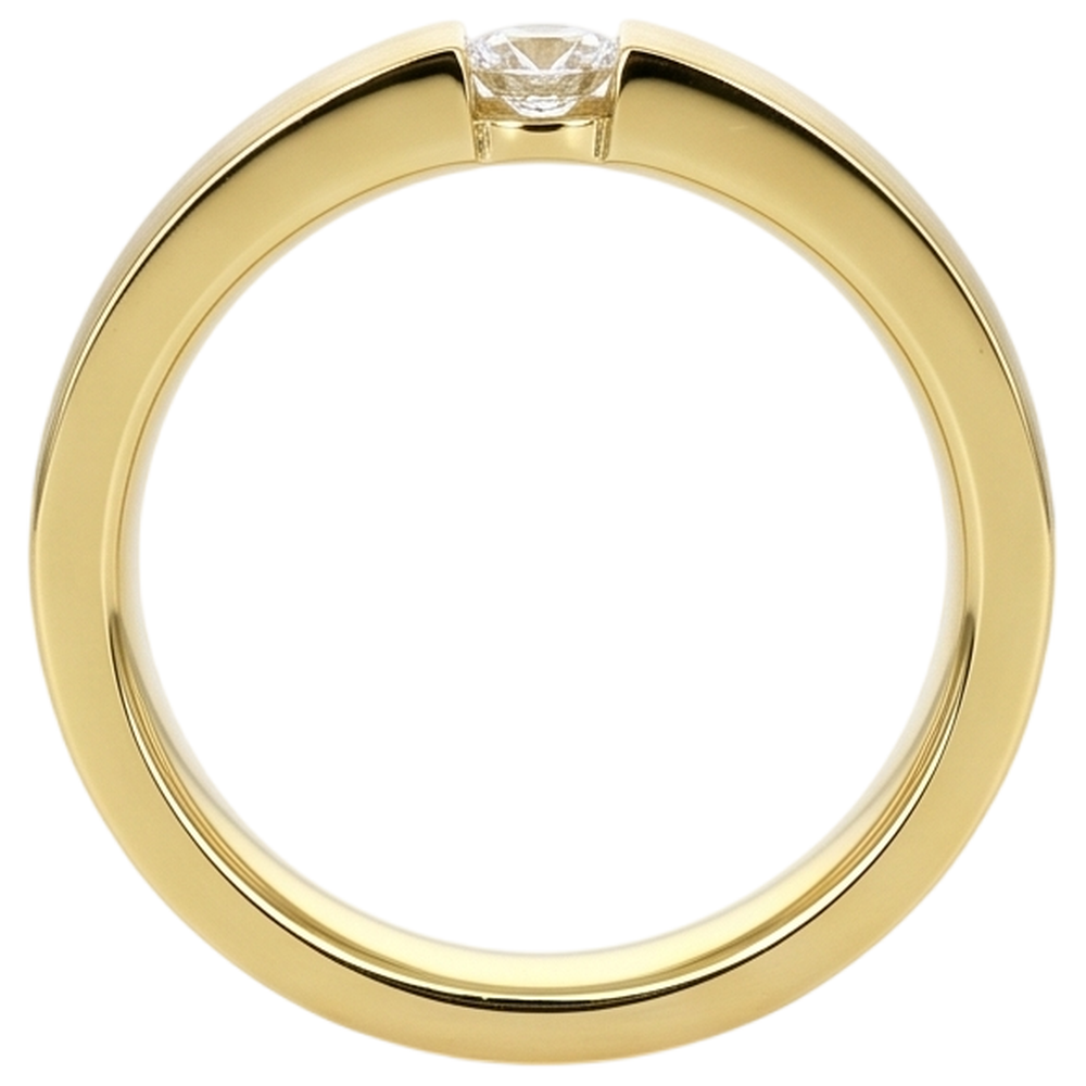 Men's Ring Yellow Gold 14K 0.75 Carats Tension Set Natural Earth Mined Diamond