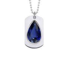 Men’s Sapphire Dog Tag Pendant