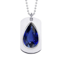 IGI CERTIFIED Men’s Sapphire Dog Tag Pendant