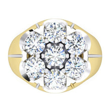 Men's Cluster Diamond Ring Lab Grown Two Tone Jewellery for Men