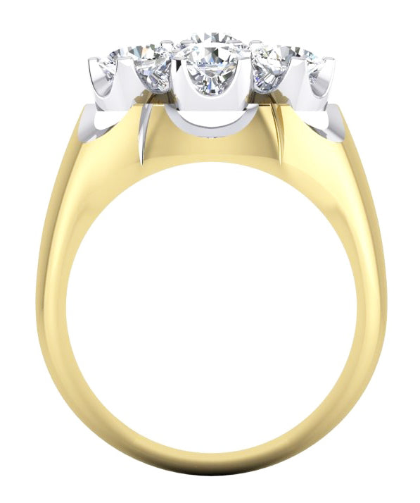 Men's Cluster Diamond Ring Lab Grown Two Tone Jewellery for Men