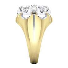Men's Cluster Diamond Ring Lab Grown Two Tone Jewellery for Men