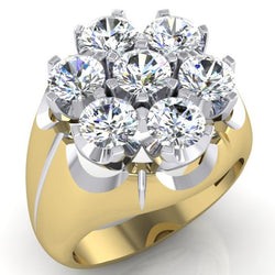 Men's Cluster Diamond Ring Lab Grown Two Tone Jewellery for Men