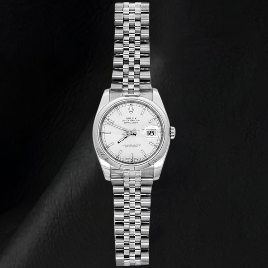 Men's Gents Watch Rolex Date Just Concealed Clasp Silver Dial Jubilee Band Hidden