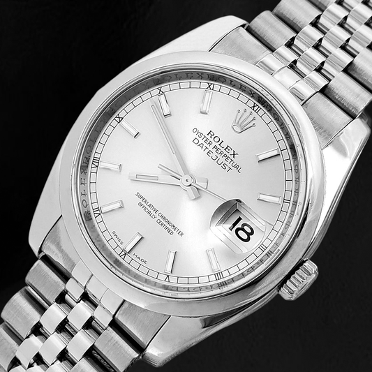 Men's Gents Watch Rolex Date Just Concealed Clasp Silver Dial Jubilee Band Hidden