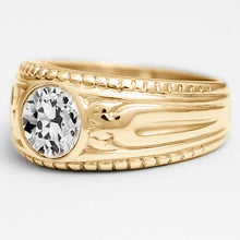 Antique Cushion Fine Diamond ring in 10K White Gold – side view