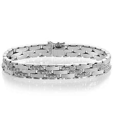 Mens Bracelet 4.25 Carats Round Natural Diamonds White Gold 14K