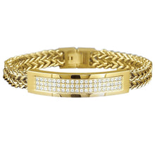 Men's Bracelet Round Cut 3 Carats Real Diamonds Yellow Gold 14K