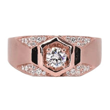 Men's Custom Jewelry Rose Gold 14K Round Natural Diamond Band