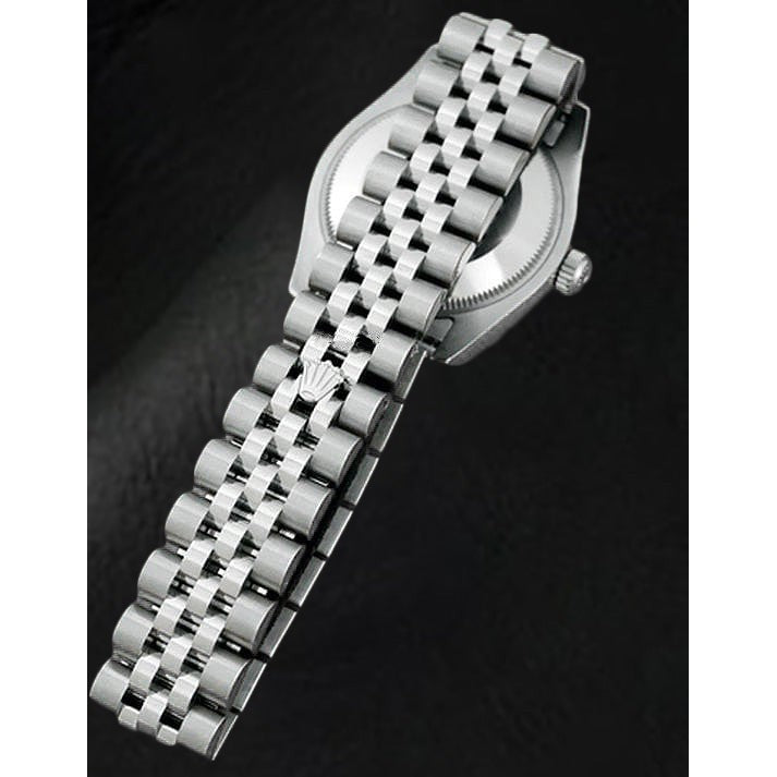 Men's Date-just 31mm Rolex Silver Roman Dial Watch