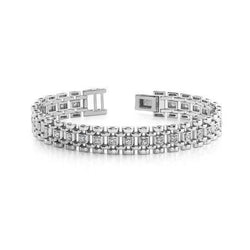 Men's Link Bracelet 14K White Gold 3.00 Carats Real Diamonds