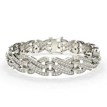Men's Link Bracelet Round Cut 10.70 Carats Real Diamonds White Gold 14K