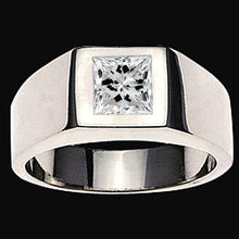 Men's Princess Cut Real Natural Earth Mined Diamond Ring