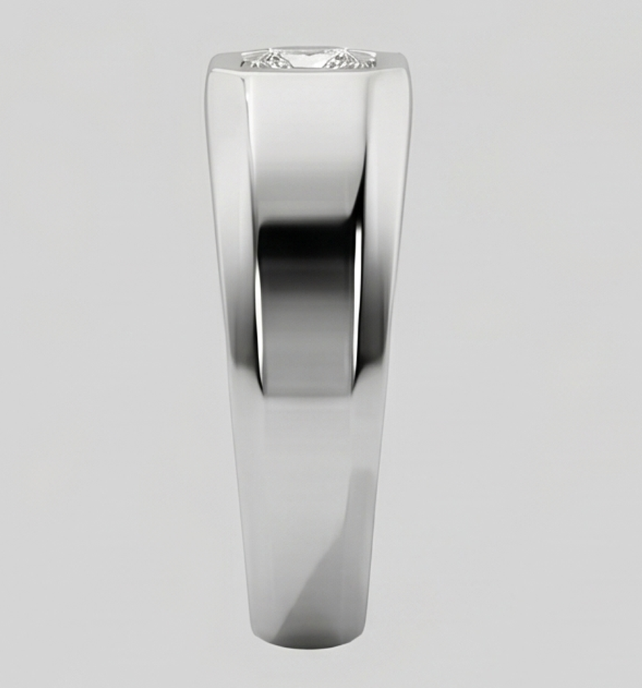 Mens Ring Princess Cut Natural Earth Mined Diamond White Gold