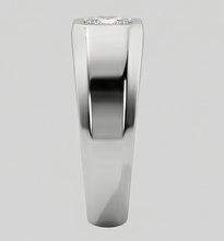 Mens Ring Princess Cut Natural Earth Mined Diamond White Gold