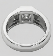 Mens Ring Princess Cut Natural Earth Mined Diamond White Gold