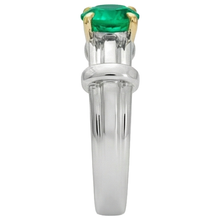 Natural Emerald Gemstone Ring 2 ct Two-Tone 14K Gold – top view