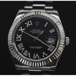 Mens Rolex Datejust Ii Watch 16 Ct Iced Out Custom Diamond Ss