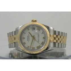 Midsize Datejust Watch White Roman Dial Steel & Gold Rolex Watch