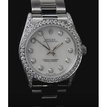 natural round diamond watch front view