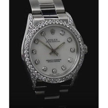 natural round diamond watch profile view