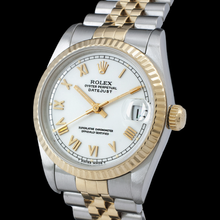 Midsize Rolex Ss 31 Mm Two Tone Bracelet Watch White Roman Dial