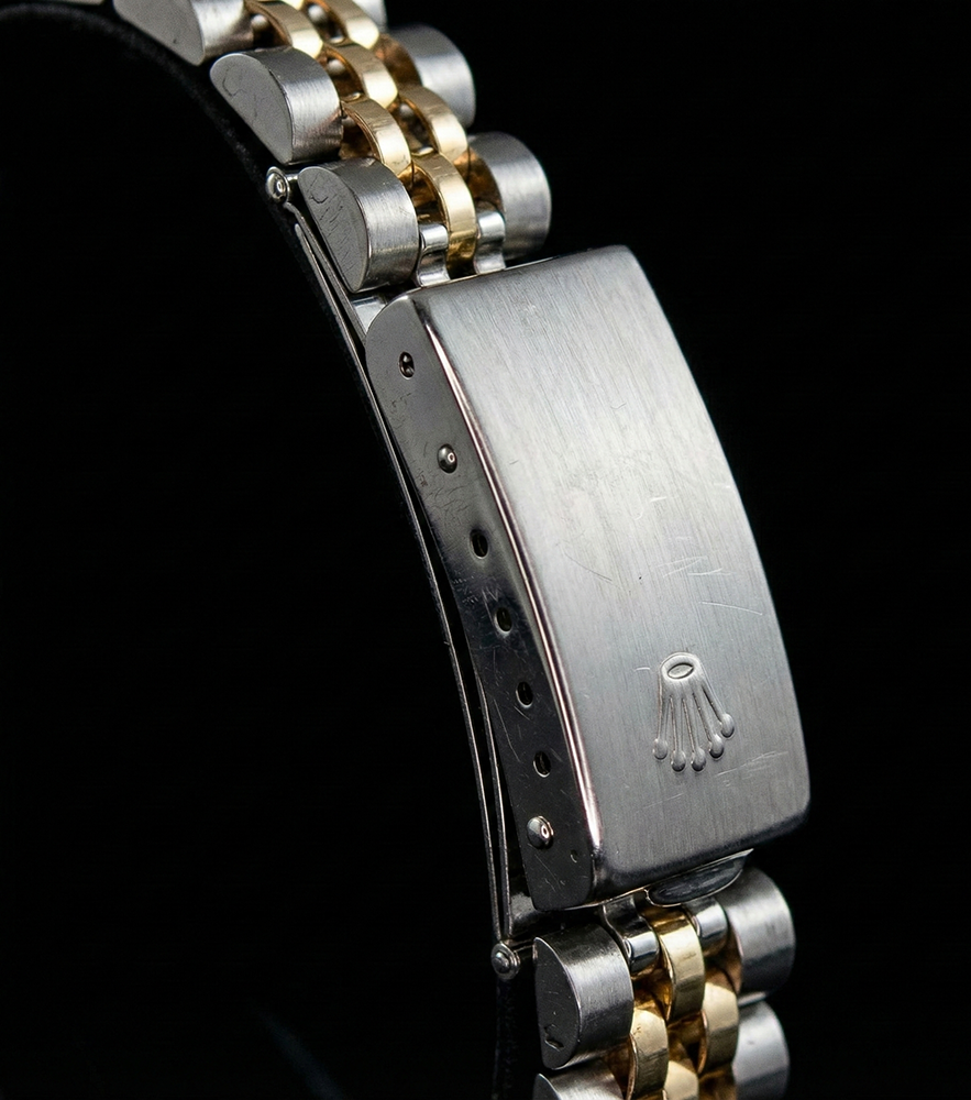 Midsize Rolex Ss 31 Mm Two Tone Bracelet Watch White Roman Dial