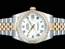 Midsize Rolex Ss 31 Mm Two Tone Bracelet Watch White Roman Dial