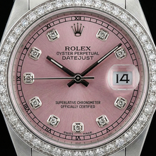 Midsize Rolex Ss Jubilee Bracelet Dj Watch Pink Diamond Dial Bezel