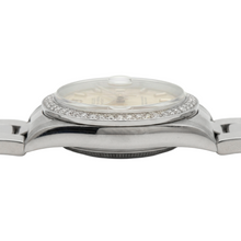 Midsize Rolex Stick Dial Ss Oyster Bracelet Natural Earth Mined Diamond Bezel Watch