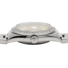 Midsize Rolex Stick Dial Ss Oyster Bracelet Natural Earth Mined Diamond Bezel Watch