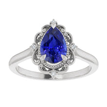 Real Blue Sapphire Colored Stone Ring 2.25 ct 14 Karat White Gold – main view