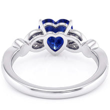 Miligrain Deep Blue Sapphire Ring 3 Carats Round Natural Earth Mined Diamond Leaf Style