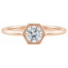 natural round diamond 1ct ring top view