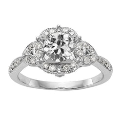 Milligrain Halo Natural Earth Mined Diamond Anniversary Ring Old Cut Ladies 3.50 Carats
