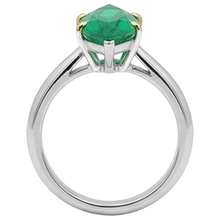 Marquise Fine Emerald ring in 14K Two Tone Gold – top view