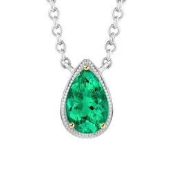 Handcrafted Precious Stone Pendant with GIA Certified Colombian