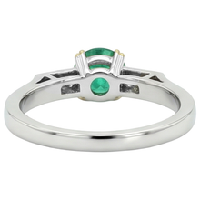 Natural Colombian Emerald Gemstone Ring 2 ct 14K Two Tone Gold – back view