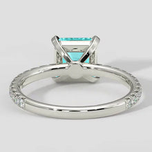 Modern Asscher Paraiba Tourmaline Ring
