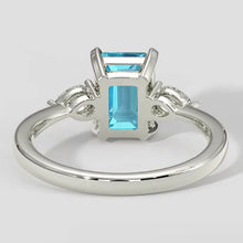 Modern Paraiba Tourmaline Ring Emerald Cut