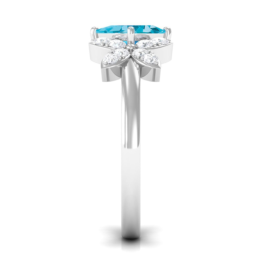 Modern Floral Paraiba Cocktail Ring