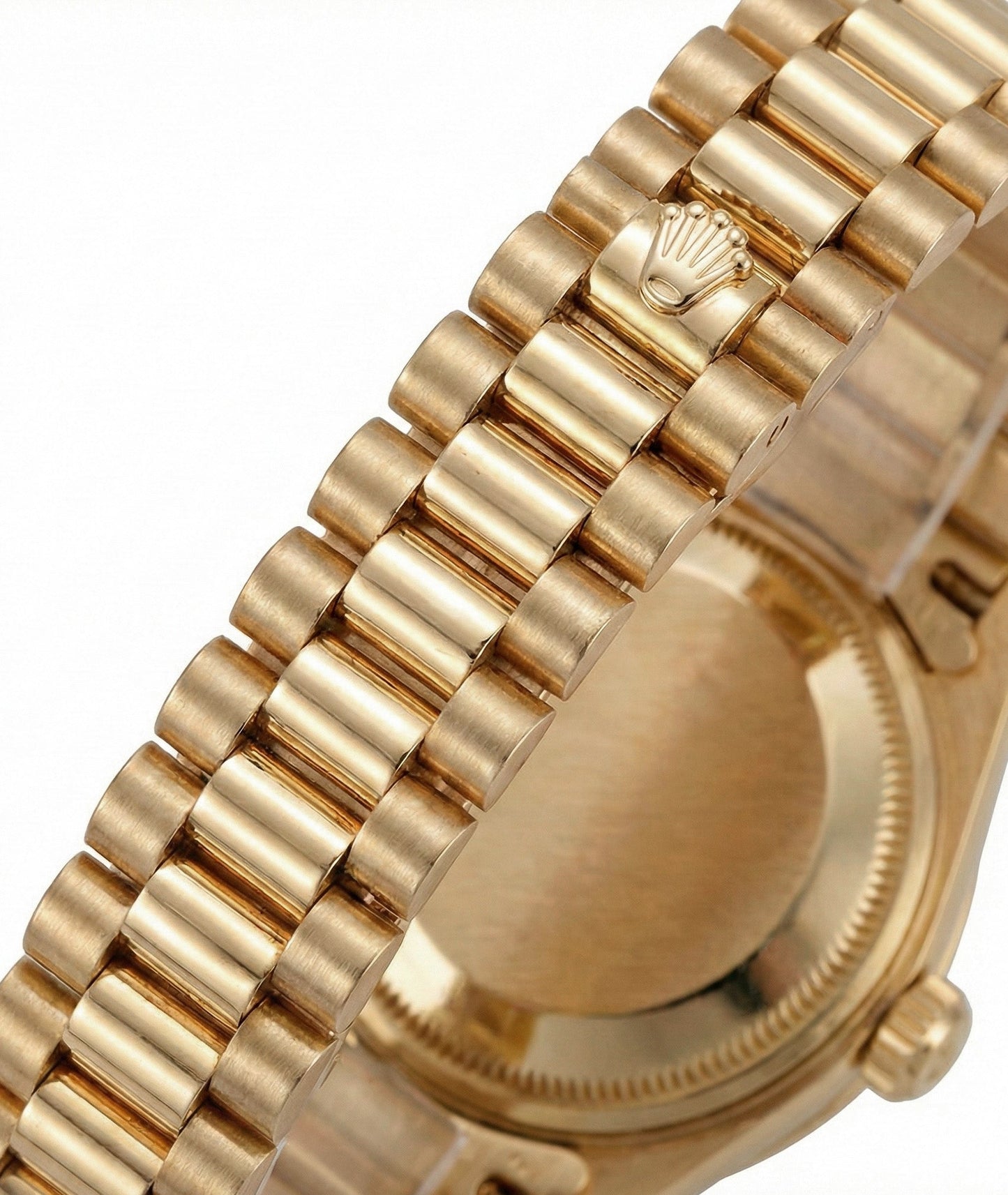 Mop Natural Earth Mined Diamond Dial Rolex Presidential Style Bezel Watch Yellow Gold Woman