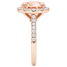 Morganite And Natural Earth Mined Diamonds Round Cut 11.50 Ct Ring Rose Gold 14K