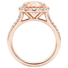 Morganite And Natural Earth Mined Diamonds Round Cut 11.50 Ct Ring Rose Gold 14K
