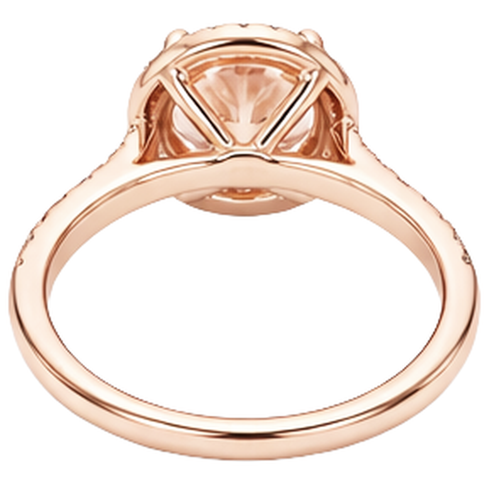 Morganite And Natural Earth Mined Diamonds Round Cut 11.50 Ct Ring Rose Gold 14K